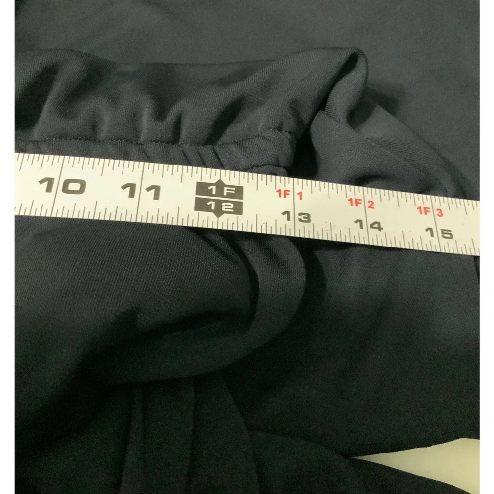 Lauren Ralph Lauren Womens Stretch Jersey Jumpsuit M Blue Tie Keyhole 3/4 Sleeve - Picture 12 of 14